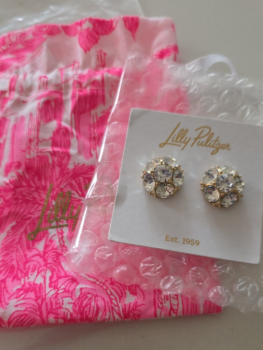 NEW Lilly Pulitzer All Dahled Up Stud Earrings